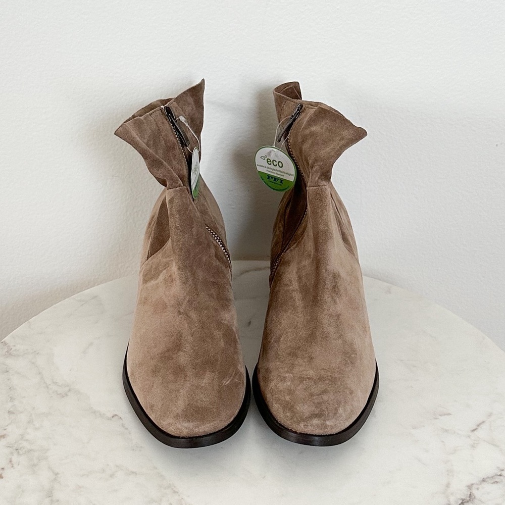 Paul Green NWT Nicole Bootie Antelope Beige Soft Suede Ankle Side Zip Size 10.5 - Picture 6 of 11